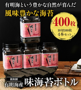 有明海産 味海苔 10切100枚 4本セット 合計400枚 【福岡有明のり】 送料無料 《30日以内に出荷予定(土日祝除く)》福岡県 鞍手町 たっぷり 親和園