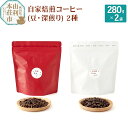 【ふるさと納税】焙煎度合いが選べる 自家焙煎コーヒー(豆) 560g(280g×2袋)