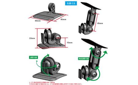 [モバイクス] セルスター レーダー探知機用 取付ステー【RD-CELLSTAR1】ダッシュボード(曲面対応) 吊り下げも可能なブラケット(RO-120 / RO-111 マウントベース/レーダー購入