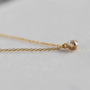 サステナブルなジュエリーを ラボグロウンダイヤモンド K18 ネックレス 0.2ct 3点留め　LAB-K18-010