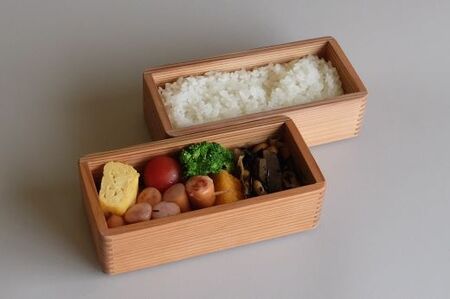 山武杉のお弁当箱　杉綾　小２段　640ml　（320ml×2） ／ふるさと納税 山武杉 天然木 お弁当箱 2段 自然 ぬくもり 杉 ギフト プレゼント 千葉県 山武市 SMP010