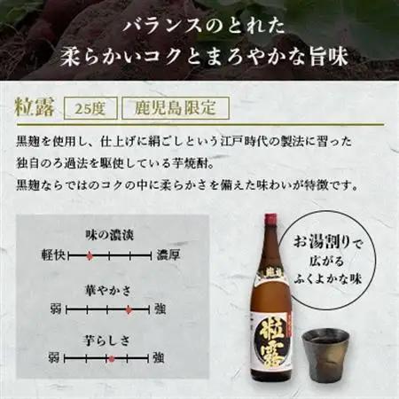 【毎月定期便】鹿児島限定粒露と黒白波 1.8L×各1本セット HH0-0005 全6回【配送不可地域：離島】【4070922】