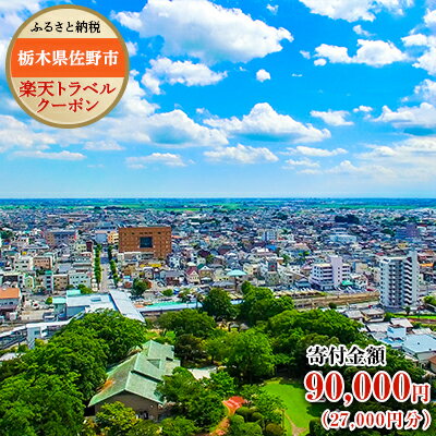 【ふるさと納税】栃木県佐野市の対象施設で使える楽天トラベルクーポン寄付額90,000円