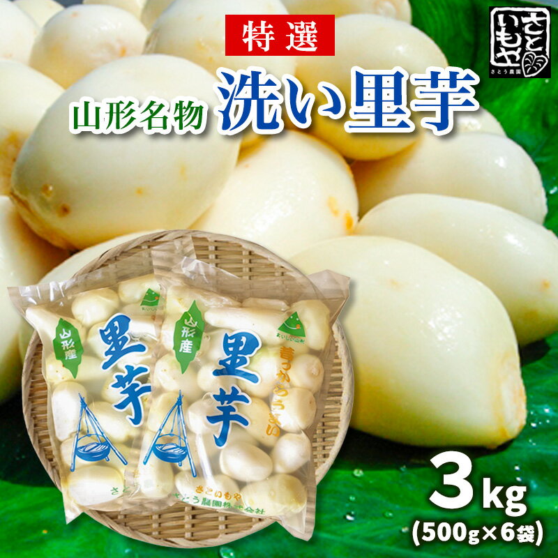 【ふるさと納税】[特選]山形名物 洗い里芋 3kg(500g×6袋) fz23-136