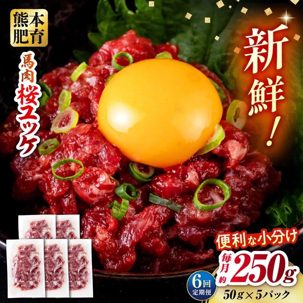 【全6回定期便】馬肉 さくらユッケ 50g×5パック 計250g 馬肉 桜ユッケ 赤身 生食 小分け 冷凍[AYBV029]