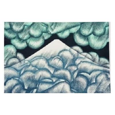 ふるさと納税 境町 【数量限定】【木版画家・冨張廣司】雲・不二(A)(40cm×58cm・額付)