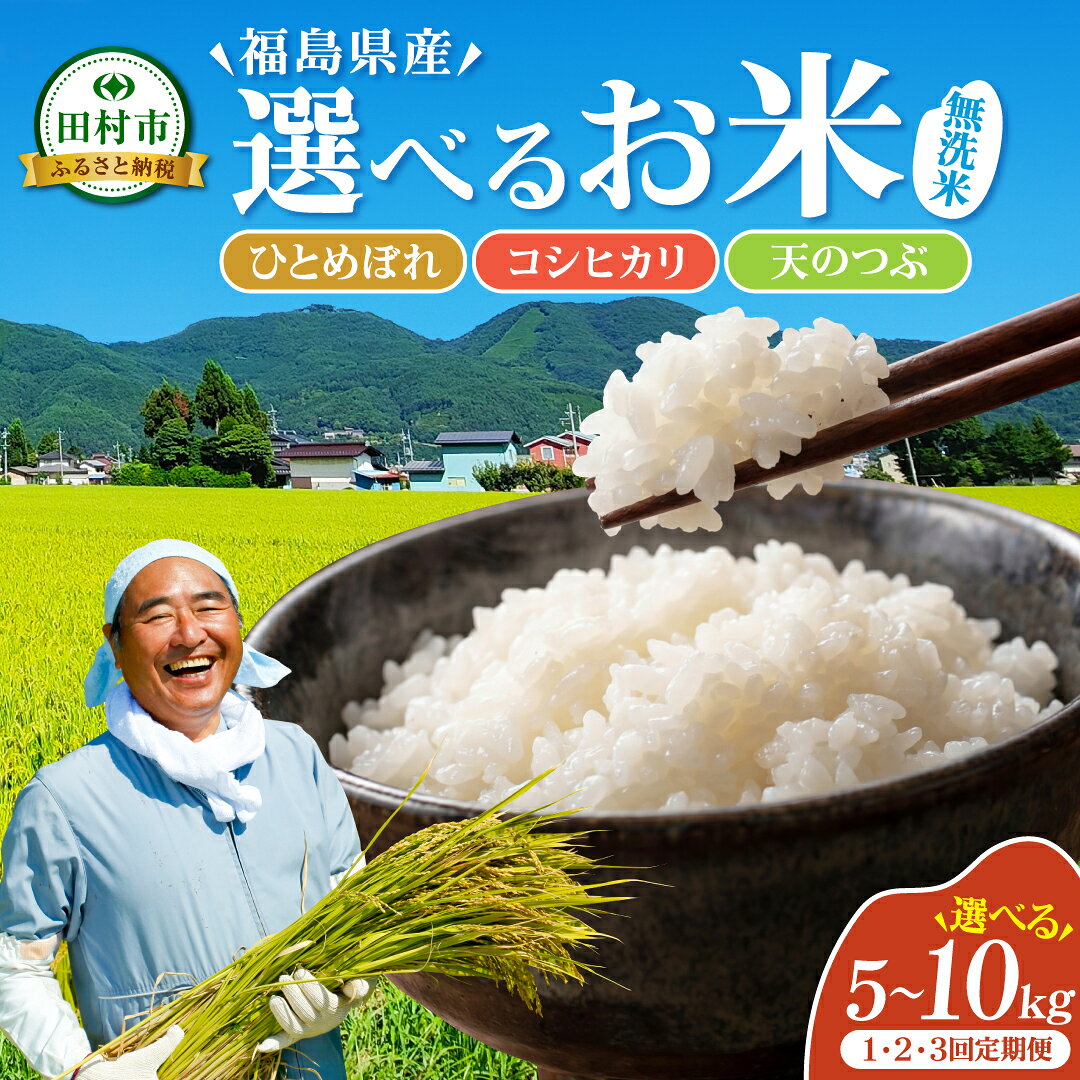 【ふるさと納税】先行予約 新米 無洗米 令和8年産 選べるお米セット 5kg 10kg コシヒカリ ひとめぼれ 天のつぶ 定期便 食べ比べ 農家直送 お米 白米 米 コメ ご飯 単一米 精米 国産 選べる品種 生活応援 福島県 田村市 鈴木ファーム