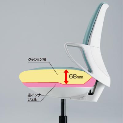 ふるさと納税 伊那市 コクヨチェアー　ピコラリビナ(ダークグレージュ・本体白・黒脚) ハイバック |  | 02