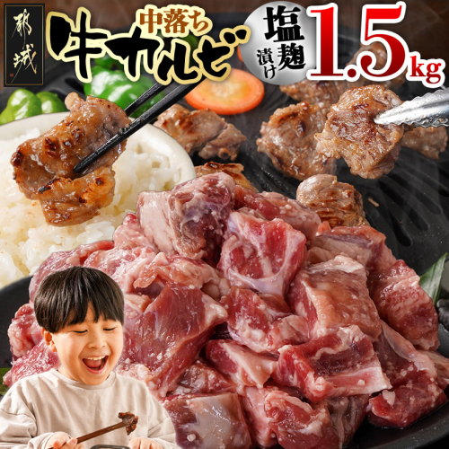 牛中落ちカルビ 塩麹タレ漬け1.5kg_12-3308