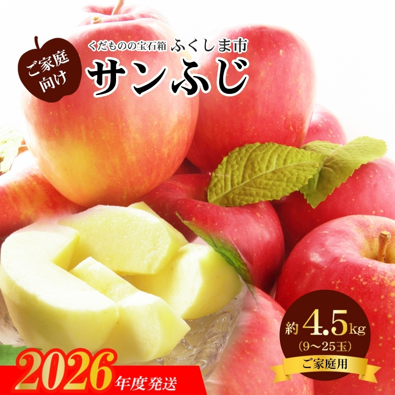 No.2773 サンふじりんご 訳あり ご家庭用　約4.5kg【2026年度発送】