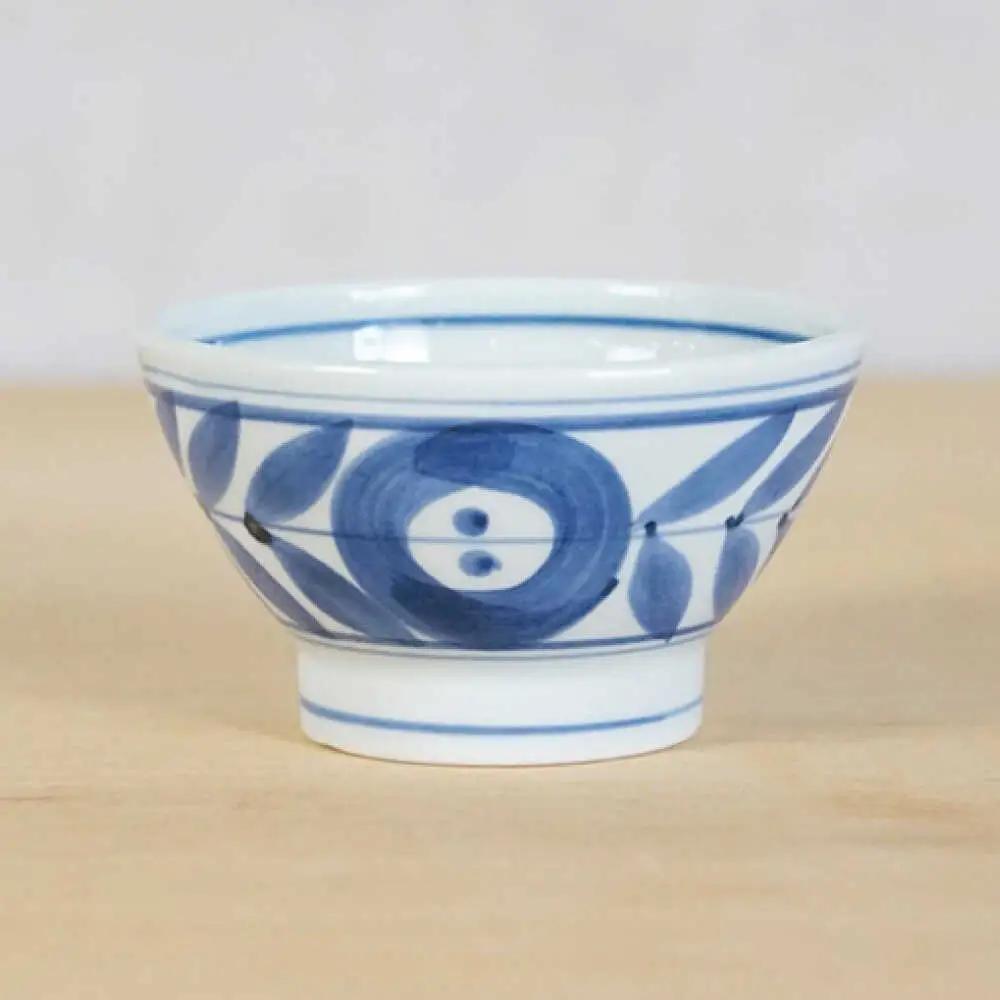 【波佐見焼】ルリ木の葉くらわんか碗 軽量 茶碗 ペアセット【浜陶】[XA97]