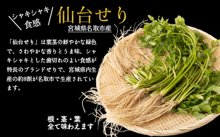 【2025年先行予約】【お届け日時指定必須】名取名産　美味なる根っこを食す「せり鍋セット」2、3人前（漁亭 浜や） 根・茎・葉をすべて楽しむ