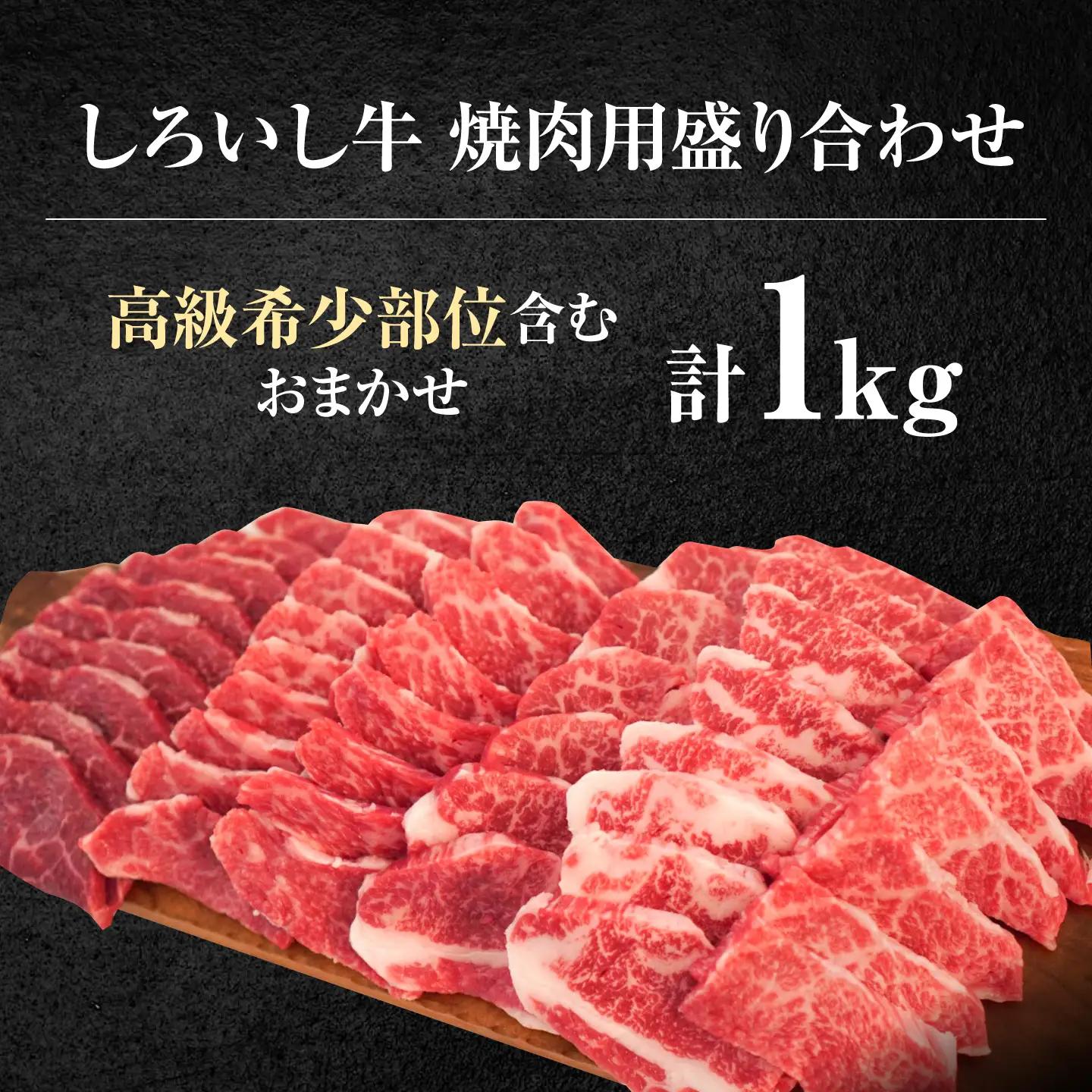 佐賀県産 しろいし牛 焼肉用 盛り合わせ セット（高級希少部位含む）1kg（5〜6人前） 佐賀セントラル牧場 [IAH003]