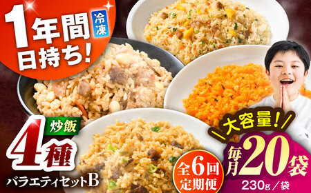 【全6回定期便】熊本県産 こだわり炒飯 バラエティセットＢ 計4.6kg(230g×20袋) / 冷凍食品 米飯 チャーハン 熊本県 焼きめし 炒飯 菊陽町【ユーユーフーズ株式会社】[BHCS042]