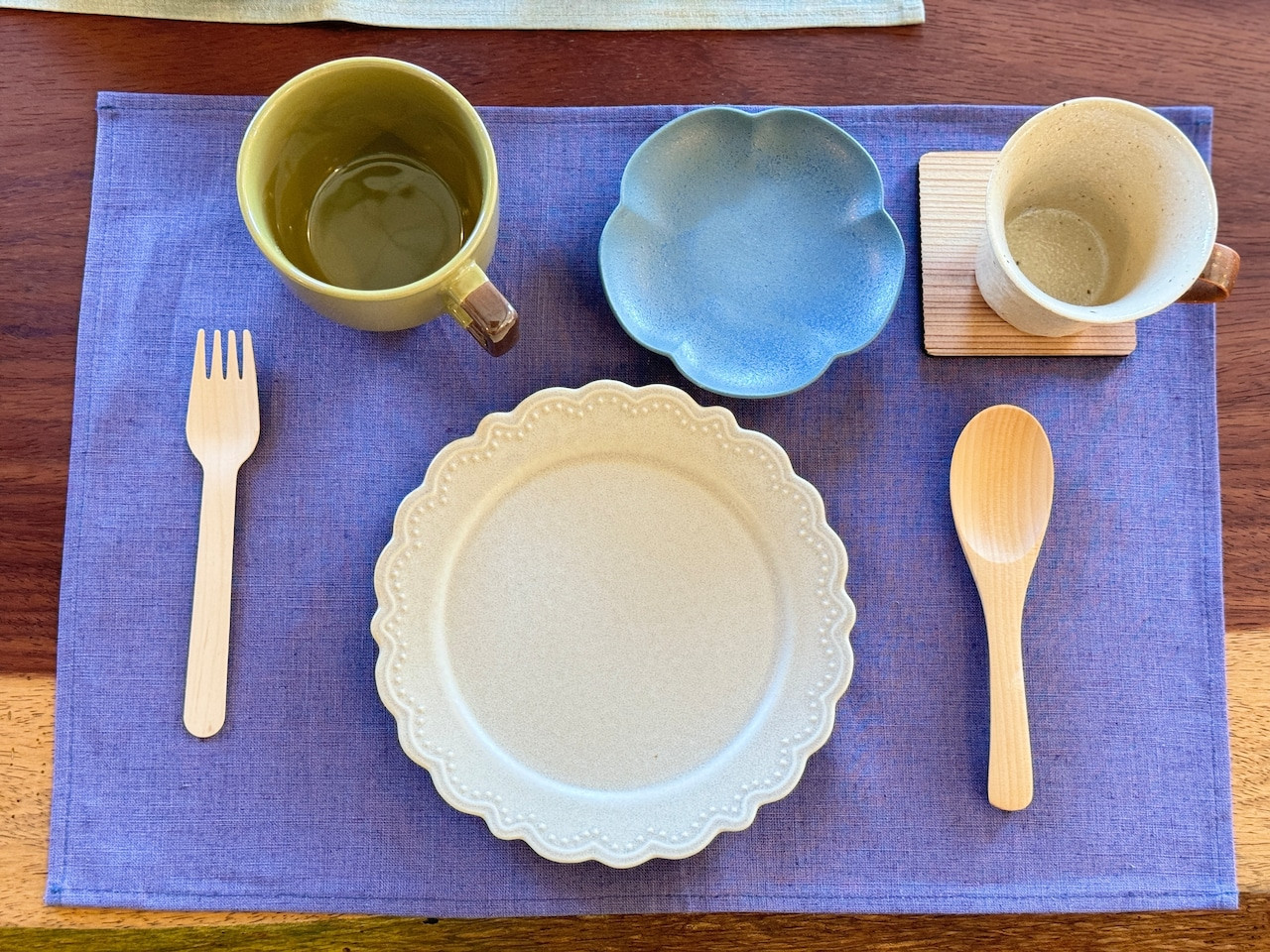 【のこり染】ランチョンマット　ブルーベリー