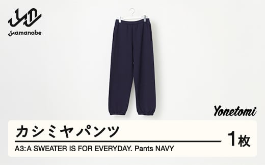 
            ≪順次発送≫ A3: A SWEATER IS FOR EVERYDAY. Pants NAVY ネイビー カシミヤ パンツ ズボン 服 洋服 ユニセックス メンズ レディース ブランド 数量限定 山形県 山辺町 yt-septn-sn
          