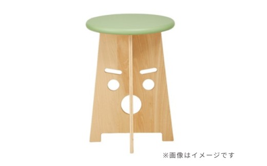 ふぇいすKid's〈Face Kid's Stool〉　表情：おーちゃん　カラー：グリーン