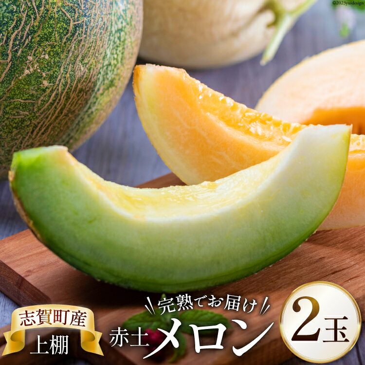 【ふるさと納税】【先行受付】上棚赤土メロン 2玉 [米吉農園 石川県 志賀町 BA4127] 果物 くだもの フルーツ メロン