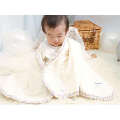 ふるさと納税 泉大津市 8重ガーゼケット (アイボリー×花柄) ベビーサイズ |  | 01