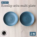 【ふるさと納税】有田焼 Koselig-arita multi plate ネイビー 2枚組 山忠 器 食器 皿 北欧 モダン マルチプレート パスタ皿 カレー皿 20000円 2万円 A20-296