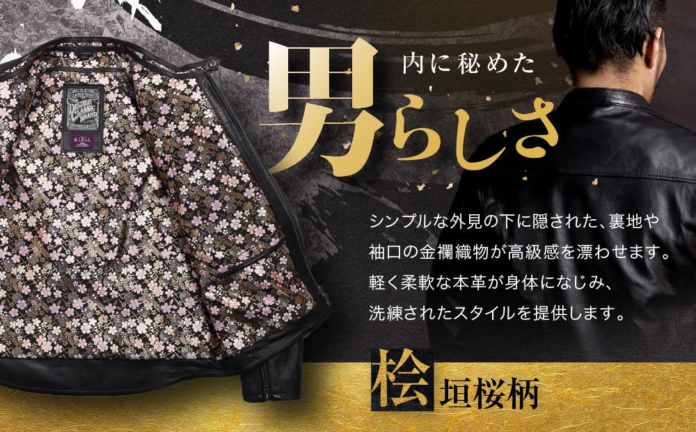 【デグナー】デグナークラシック×花山コラボジャケット 桧垣桜柄＜LWサイズ＞［ 京都 八王子 バイクギア ジャケット 人気 おすすめ 革 レザー ツーリング ライダー バイカー バイク ブランド メー