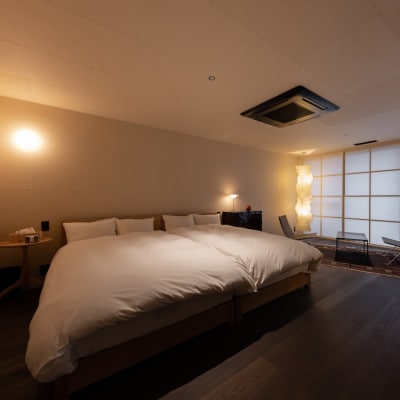 【楽土庵宿泊+越中いさみ太鼓見学付き】紙の部屋、夕朝食付き(富山イタリアン)ペア宿泊券