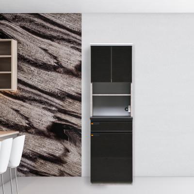 ふるさと納税 大川市 オッド 幅60cm 石目調 スリム食器棚レンジボード ムラミグレー・ブラックの2色対応 |  | 01