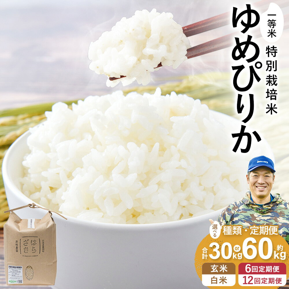 【ふるさと納税】【定期便】 一等米・特別栽培米 約5kg ＜選べる定期便・種類＞ 6ヶ月 ・ 12ヶ月 ／ 玄米 ・ 白米 （農薬7割減） | 北海道 鷹栖町 原崎農園 お米 米 ご飯 ごはん 飯 食品 常温 【2026年10月下旬頃発送開始予定】