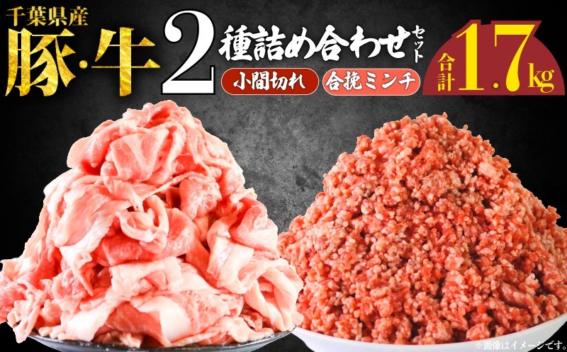 
                  小間切れ ひき肉 2種 詰め合わせセット 計1.7kg ミンチ 豚肉 豚 牛肉 牛 肉 にく 詰め合わせ セット 食べくらべ 小分け パック 福袋 国産 千葉県産 盛り合わせ 冷凍 ふるさと納税肉 ふるさと納税 千葉県産 銚子市 イシゲミート
                