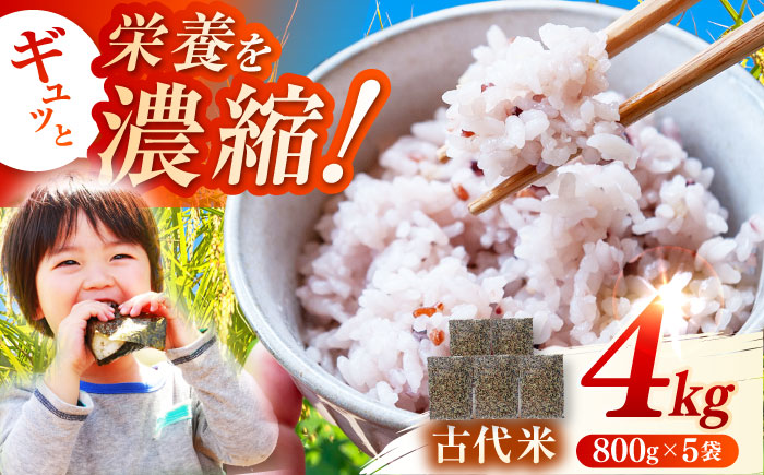 佐賀県産古代米3色MIX 計4kg（800g×5袋） / 健康志向 / 佐賀県 / 旬菜舎さと山 [41AABM009]