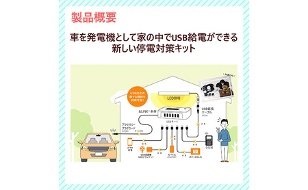 【DC24V車専用】防災用USB給電装置アンドリンクライト 地震 台風 避難 車中泊 非常用 アウトドア 防災用品 防災グッズ スマホ充電 充電 USB対応 給電装置 停電対策 災害 震災 停電 島田