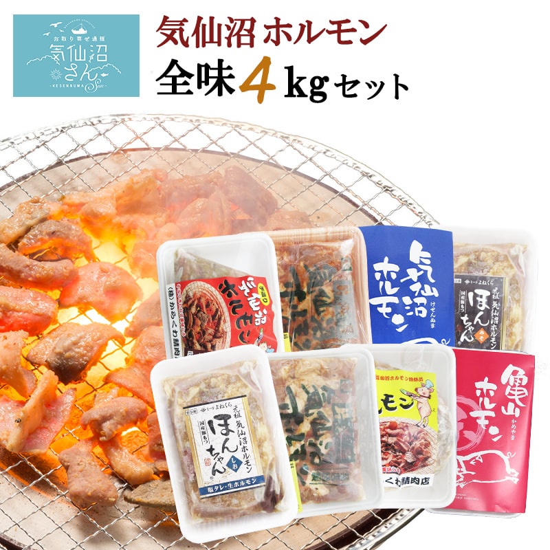 【ふるさと納税】気仙沼ホルモン 全味楽しむ4kgセット (500g×8種) [気仙沼さん 宮城県 気仙沼市 20563476] ホルモン 豚 ホルモン焼き 味付け 味噌 塩 ピリ辛 冷凍 焼肉 BBQ