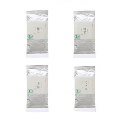 ふるさと納税 佐々町 【毎月定期便】【黄綬褒章受章】こだわり有機栽培煎茶4種飲み比べ100g×4袋(佐々町)全12回 |  | 01