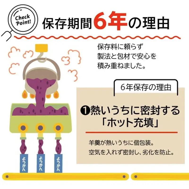 災害 備蓄 6年保存 羊羹 1袋15個 防災 保存食 非常食 菓子 焼津 (a05-020)
