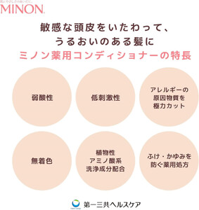 ミノン薬用コンディショナー１本、詰替用２個セット