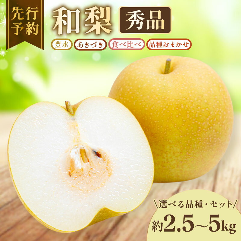 【ふるさと納税】 梨 約 2.5kg 5kg 秀品 《 選べる容量 / 品種 / セット 》 豊水 あきづき 新高 秋麗 秀玉 王秋 愛宕 等 千葉 千葉県産 和梨 食べ比べ おまかせ 豊水梨 秋月 果物 くだもの フルーツ なし 2026 先行予約 2026年 国産 贈答 贈り物 送料無料 千葉県 旭市 齋藤園