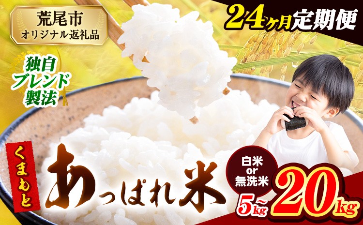 
                  【24ヶ月定期便】無洗米 も選べる 熊本県産 くまもとあっぱれ米 ブレンド米 5kg 10kg 20kg 熊本県産 ふるさと納税 無洗米 白米 精米 米 こめ ふるさとのうぜい コメ お米 おこめ《お申込み翌月から出荷》
                