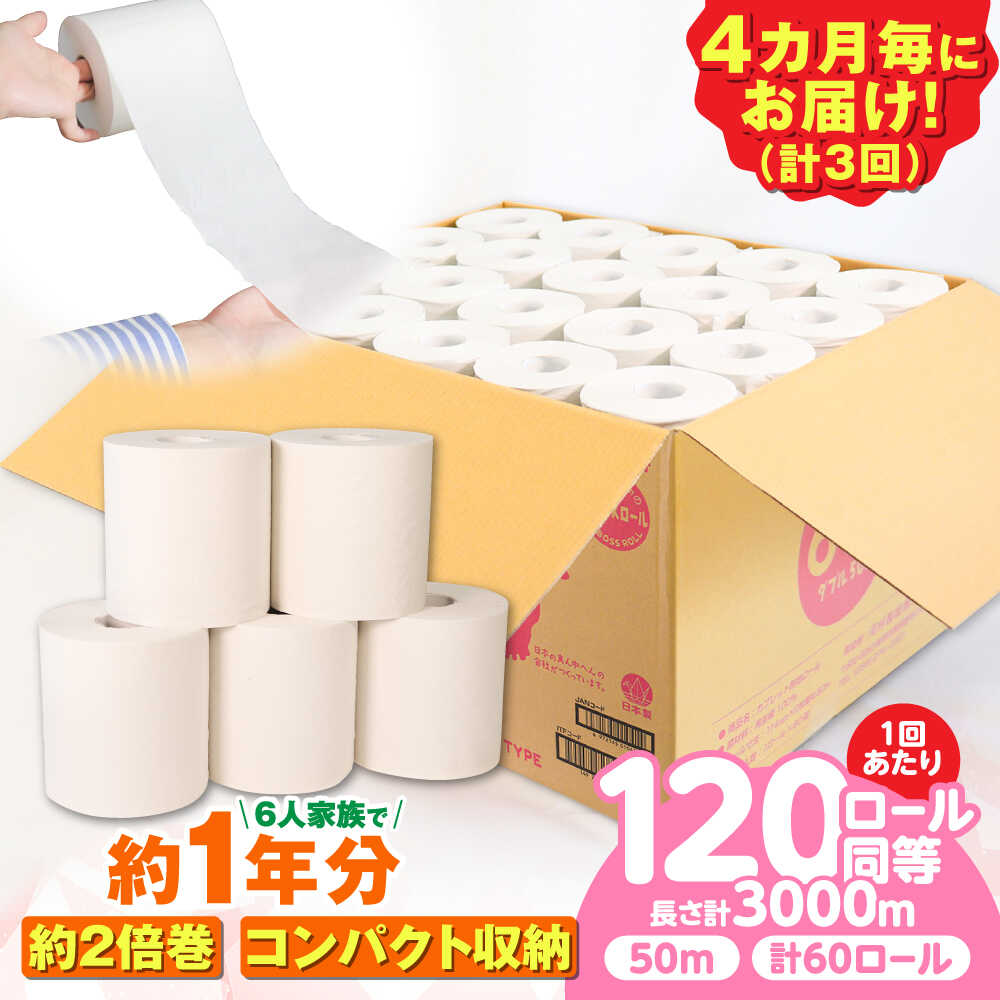 【ふるさと納税】【3回定期便 4カ月に1回】トイレットペーパー 60ロール【ダブル】 北海道・沖縄県・離島への配送不可 日用品 生活用品 エコ 岐阜市 / 河村製紙 【ANBJ011】