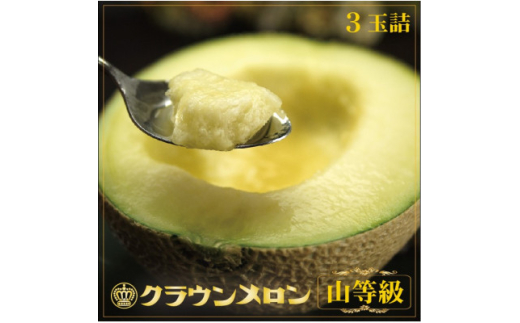 ＜一年中食べられる!＞クラウンメロン (山等級) 3玉 静岡県産 高級 マスクメロン【1104738】