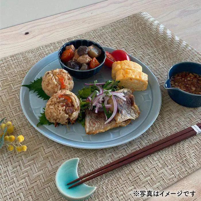 【波佐見焼】RONDE 大皿2色セット（うす瑠璃・グレー） 食器 皿 【和山】プレート オーバル パスタ皿 ワンプレート カフェ 北欧 シンプル グレー ブルー 藍色 おしゃれ 22cm [WB58]