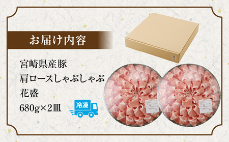 宮崎県産豚 花盛しゃぶしゃぶ 2皿（肩ロースと肩ロース） 豚 しゃぶしゃぶ 肩ロース