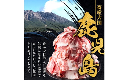 i1363-B ＜定期便・計3回＞鹿児島県産豚小間切れ ＜(2.5kg・250g×10P)×3回＞ 豚コマ 豚こま 豚こま切れ 豚肉 定期便 定期 隔月 鹿児島 こま切れ 小分け 訳アリ 簡易包装 料