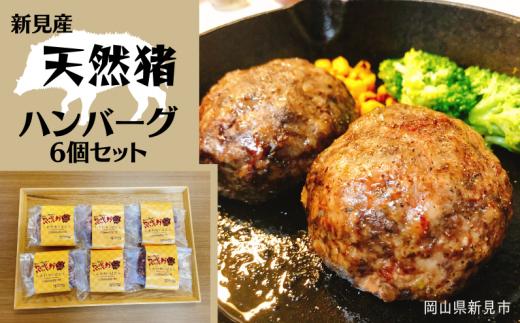 
新見産 天然猪 ハンバーグ 6個 セット 猪肉 ジビエ
