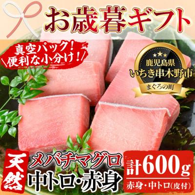 ふるさと納税 いちき串木野市 【令和7年お歳暮対応】天然メバチマグロ 600g(中トロ 100g×2 赤身 100g×4)