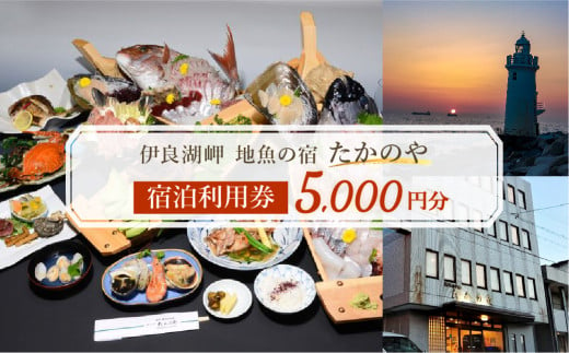 伊良湖岬　地魚の宿「たかのや」 宿泊利用券 5千円分 旅館 旅行券 宿泊券 観光 愛知県 田原市