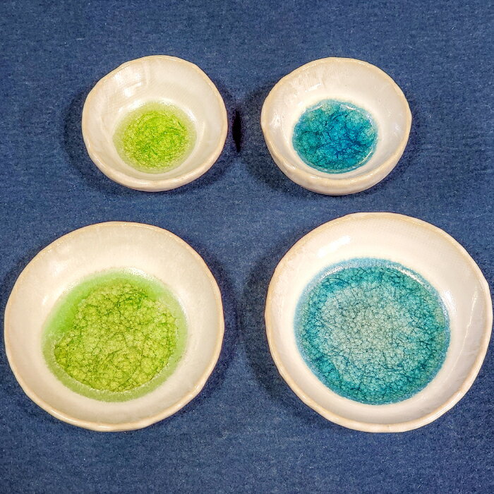 【ふるさと納税】 雪舟焼 陶器 豆皿 大 小 各2枚 計4枚 取り皿 小皿 皿 食器 うつわ インテリア おしゃれ お皿 ギフト プレゼント 贈答 贈り物