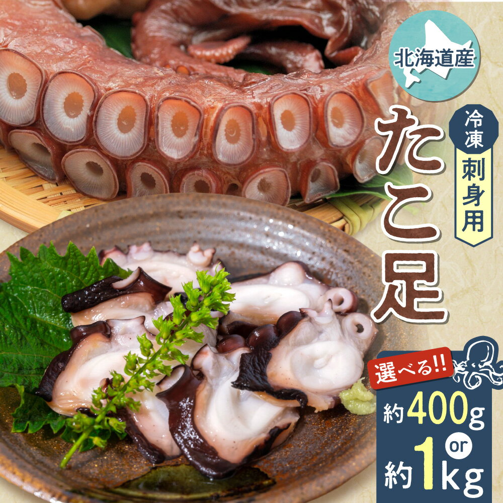 【ふるさと納税】≪刺身用≫　北海道産　たこ足　約400g(約200g×2パック)冷凍【配送不可地域：離島・沖縄県】