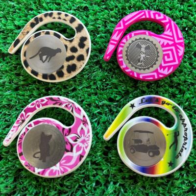 ふるさと納税 河内長野市 ゴルフマーカー(ハングマーカー)4つセット　レインボー柄など4個セット