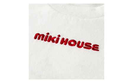 ベビー服 ミキハウス 丸ロゴ半袖Ｔシャツ【白ー120】ベビー