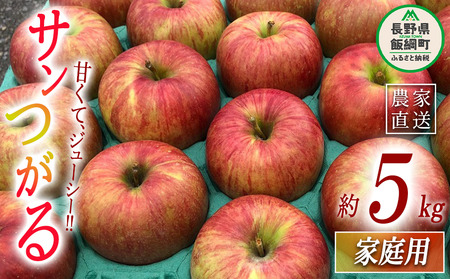 りんご サンつがる 家庭用 5kg 丸西農園 沖縄県への配送不可 2026年9月上旬頃から2026年9月中旬頃まで順次発送予定 令和8年度収穫分 特別栽培農産物 ( 除草剤 化学肥料 不使用 ) 信州 果物 フルーツ リンゴ 林檎 長野 予約 農家直送 長野県 飯綱町 [0723]